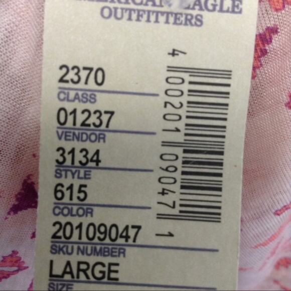 AMERICAN EAGLE Pink Tribal Burnout Favorite Tee Large NEW - Picture 6 of 7